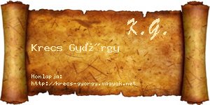Krecs György névjegykártya