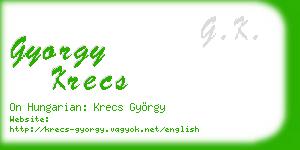 gyorgy krecs business card
